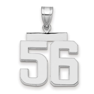 14k White Gold Medium Polished Number 56 Pendant