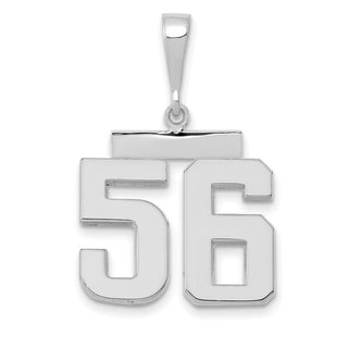 14k White Gold Medium Polished Number 56 Pendant