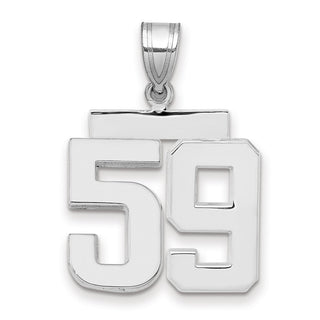 14k White Gold Medium Polished Number 59 Pendant