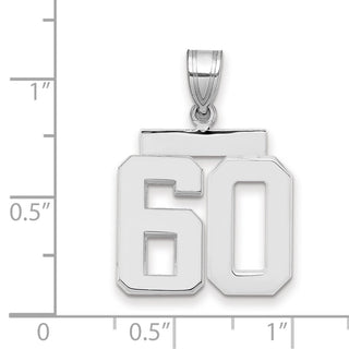 14k White Gold Medium Polished Number 60 Charm