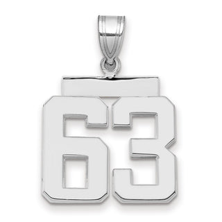 14k White Gold Medium Polished Number 63 Pendant