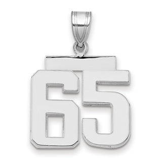 14k White Gold Medium Polished Number 65 Pendant
