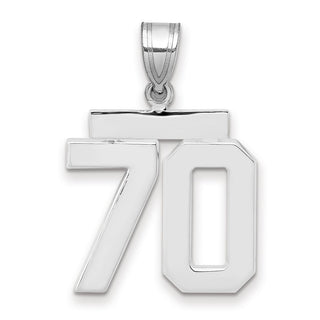 14k White Gold Medium Polished Number 70 Pendant