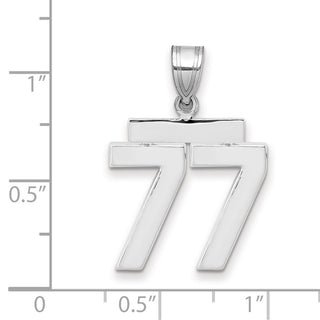 14k White Gold Medium Polished Number 77 Pendant