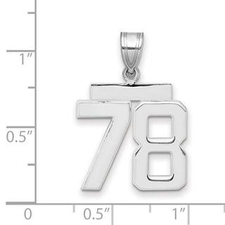 14k White Gold Medium Polished Number 78 Pendant