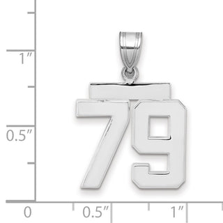 14k White Gold Medium Polished Number 79 Pendant