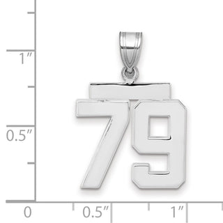 14k White Gold Medium Polished Number 79 Pendant