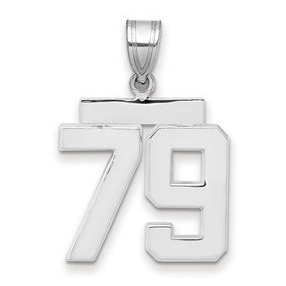 14k White Gold Medium Polished Number 79 Pendant