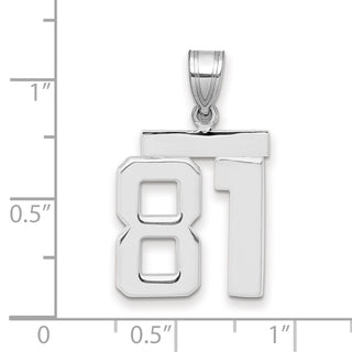 14k White Gold Medium Polished Number 81 Pendant