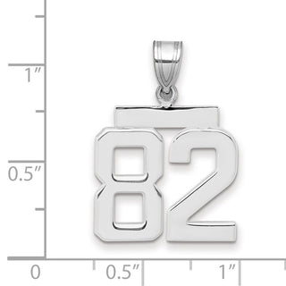 14k White Gold Medium Polished Number 82 Charm