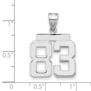 14k White Gold Medium Polished Number 83 Pendant
