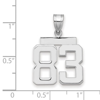 14k White Gold Medium Polished Number 83 Pendant