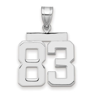 14k White Gold Medium Polished Number 83 Pendant