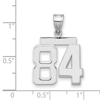14k White Gold Medium Polished Number 84 Pendant