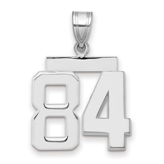 14k White Gold Medium Polished Number 84 Pendant