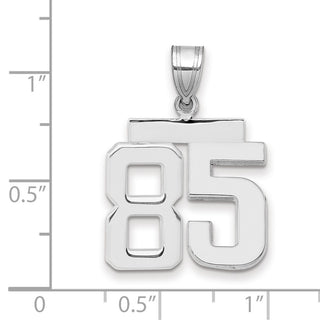 14k White Gold Medium Polished Number 85 Pendant