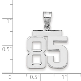 14k White Gold Medium Polished Number 85 Pendant