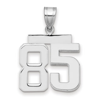 14k White Gold Medium Polished Number 85 Pendant