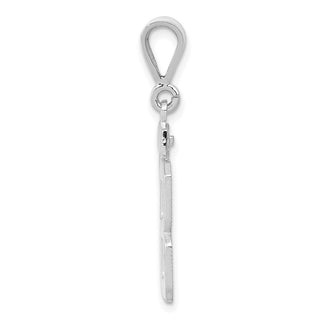 14k White Gold Medium Polished Number 88 Pendant