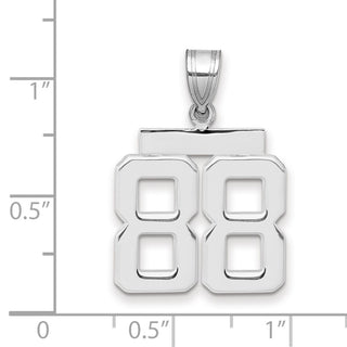 14k White Gold Medium Polished Number 88 Pendant