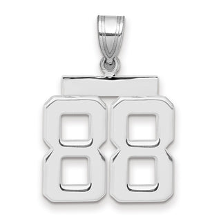 14k White Gold Medium Polished Number 88 Pendant