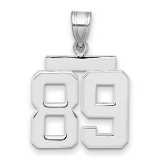 14k White Gold Medium Polished Number 89 Pendant