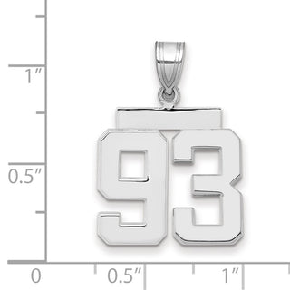 14k White Gold Medium Polished Number 93 Pendant