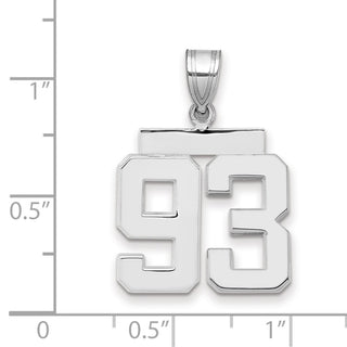 14k White Gold Medium Polished Number 93 Charm