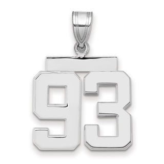 14k White Gold Medium Polished Number 93 Charm