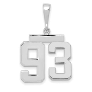 14k White Gold Medium Polished Number 93 Pendant