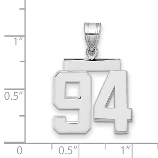 14k White Gold Medium Polished Number 94 Pendant