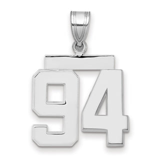 14k White Gold Medium Polished Number 94 Pendant
