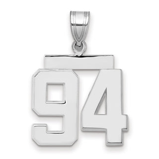 14k White Gold Medium Polished Number 94 Charm