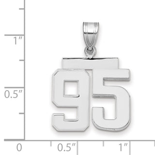 14k White Gold Medium Polished Number 95 Pendant