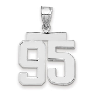 14k White Gold Medium Polished Number 95 Pendant