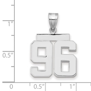 14k White Gold Medium Polished Number 96 Pendant