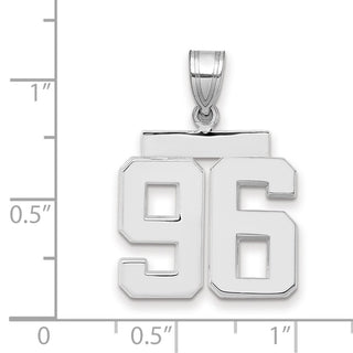 14k White Gold Medium Polished Number 96 Charm