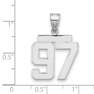 14k White Gold Medium Polished Number 97 Pendant