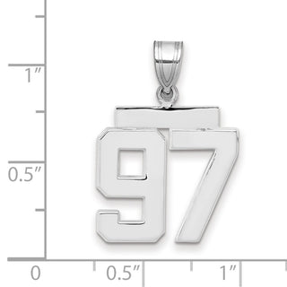 14k White Gold Medium Polished Number 97 Pendant