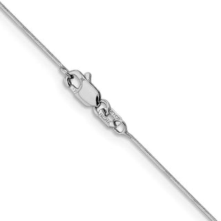 30" 14K White Gold 30 inch .5mm Octagonal Snake with Lobster Clasp Chain