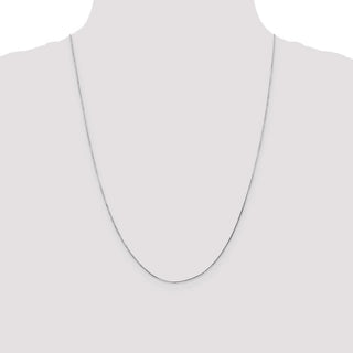 24" 14K White Gold 24 inch .5mm Octagonal Snake with Lobster Clasp Chain