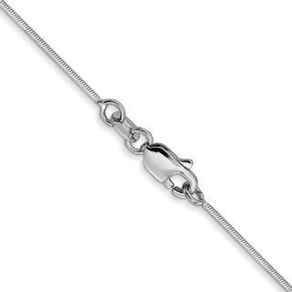 24" 14K White Gold 24 inch .6mm Octagonal Snake with Lobster Clasp Chain