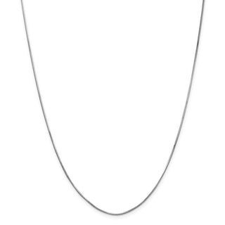 16" 14k White Gold 1.0mm Octagonal Snake Chain Necklace