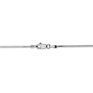 30" 14k White Gold 1.2mm Octagonal Snake Chain Necklace