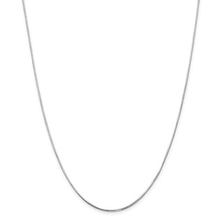 16" 14k White Gold 1.2mm Octagonal Snake Chain Necklace