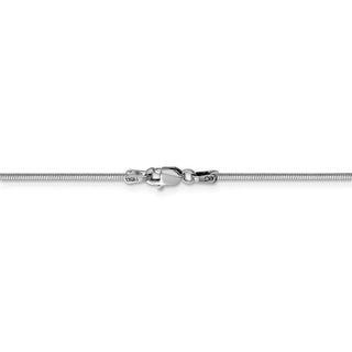 16" 14k White Gold 1.4mm Octagonal Snake Chain Necklace