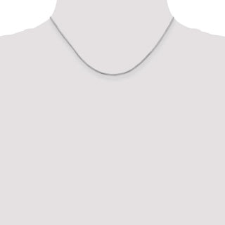 16" 14k White Gold 1.4mm Octagonal Snake Chain Necklace