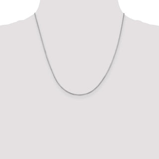 20" 14k White Gold 1.4mm Octagonal Snake Chain Necklace