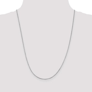 24" 14k White Gold 1.4mm Octagonal Snake Chain Necklace