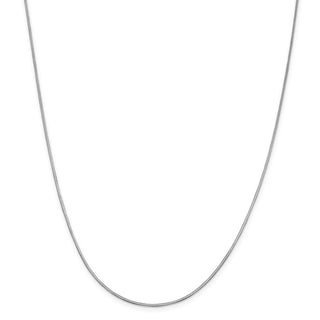 20" 14k White Gold 1.4mm Octagonal Snake Chain Necklace